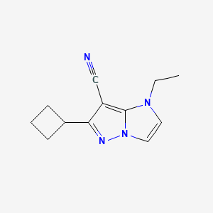 molecular formula C12H14N4 B1482338 6-cyclobutyl-1-ethyl-1H-imidazo[1,2-b]pyrazole-7-carbonitrile CAS No. 2097970-28-8