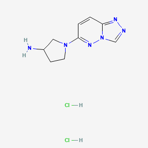 molecular formula C9H14Cl2N6 B1482359 1-{[1,2,4]Triazolo[4,3-b]pyridazin-6-yl}pyrrolidin-3-amine dihydrochloride CAS No. 2097994-23-3