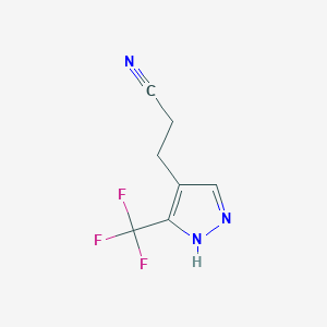 molecular formula C7H6F3N3 B1482362 3-(3-(trifluoromethyl)-1H-pyrazol-4-yl)propanenitrile CAS No. 2098088-50-5