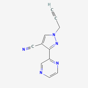 molecular formula C11H7N5 B1482368 1-(prop-2-yn-1-yl)-3-(pyrazin-2-yl)-1H-pyrazole-4-carbonitrile CAS No. 2098014-32-3