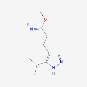 methyl 3-(3-isopropyl-1H-pyrazol-4-yl)propanimidate