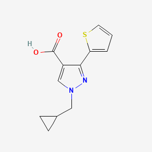 molecular formula C12H12N2O2S B1482380 1-(cyclopropylmethyl)-3-(thiophen-2-yl)-1H-pyrazole-4-carboxylic acid CAS No. 2097984-68-2