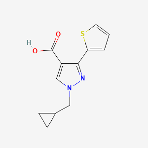 molecular formula C12H12N2O2S B1482380 1-(环丙基甲基)-3-(噻吩-2-基)-1H-吡唑-4-羧酸 CAS No. 2097984-68-2