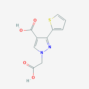 1-(carboxymethyl)-3-(thiophen-2-yl)-1H-pyrazole-4-carboxylic acid