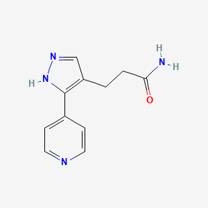 3-(3-(pyridin-4-yl)-1H-pyrazol-4-yl)propanamide