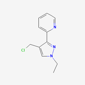 molecular formula C11H12ClN3 B1482405 2-(4-(chloromethyl)-1-ethyl-1H-pyrazol-3-yl)pyridine CAS No. 2092709-99-2