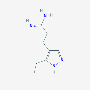 molecular formula C8H14N4 B1482406 3-(3-ethyl-1H-pyrazol-4-yl)propanimidamide CAS No. 2097993-68-3