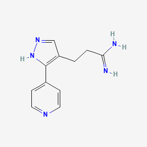 3-(3-(pyridin-4-yl)-1H-pyrazol-4-yl)propanimidamide