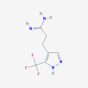 molecular formula C7H9F3N4 B1482413 3-(3-(trifluoromethyl)-1H-pyrazol-4-yl)propanimidamide CAS No. 2098093-58-2