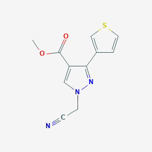 molecular formula C11H9N3O2S B1482415 methyl 1-(cyanomethyl)-3-(thiophen-3-yl)-1H-pyrazole-4-carboxylate CAS No. 2098136-00-4