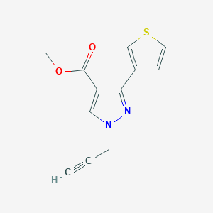 molecular formula C12H10N2O2S B1482417 methyl 1-(prop-2-yn-1-yl)-3-(thiophen-3-yl)-1H-pyrazole-4-carboxylate CAS No. 2098088-79-8