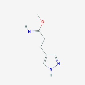 molecular formula C7H11N3O B1482418 methyl 3-(1H-pyrazol-4-yl)propanimidate CAS No. 2098106-26-2