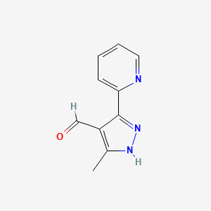 molecular formula C10H9N3O B1482419 5-methyl-3-(pyridin-2-yl)-1H-pyrazole-4-carbaldehyde CAS No. 27305-68-6