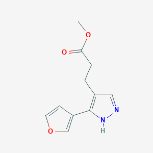 molecular formula C11H12N2O3 B1482420 methyl 3-(3-(furan-3-yl)-1H-pyrazol-4-yl)propanoate CAS No. 2098006-51-8