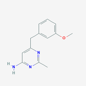 molecular formula C13H15N3O B1482428 6-[(3-Methoxyphenyl)methyl]-2-methylpyrimidin-4-amine CAS No. 2098038-87-8