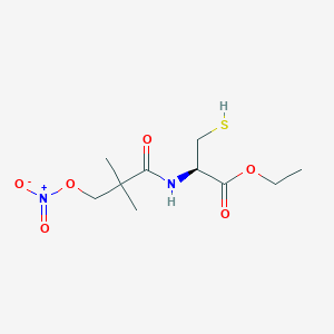 molecular formula C10H18N2O6S B148244 N-(3-Nitratopivaloyl)cysteine ethyl ester CAS No. 130432-17-6