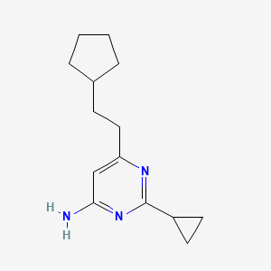 molecular formula C14H21N3 B1482440 6-(2-环戊基乙基)-2-环丙基嘧啶-4-胺 CAS No. 2097957-23-6