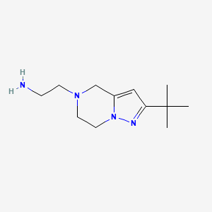 molecular formula C12H22N4 B1482441 2-(2-(tert-butyl)-6,7-dihydropyrazolo[1,5-a]pyrazin-5(4H)-yl)ethan-1-amine CAS No. 2090280-19-4