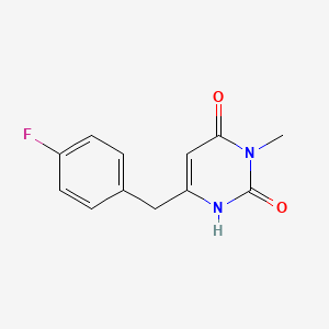molecular formula C12H11FN2O2 B1482460 6-[(4-Fluorophenyl)methyl]-3-methyl-1,2,3,4-tetrahydropyrimidine-2,4-dione CAS No. 2098073-49-3