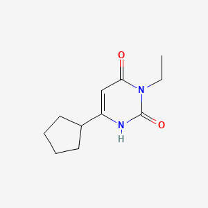 molecular formula C11H16N2O2 B1482464 6-Cyclopentyl-3-ethyl-1,2,3,4-tetrahydropyrimidine-2,4-dione CAS No. 2097993-23-0
