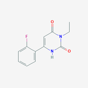 molecular formula C12H11FN2O2 B1482465 3-Ethyl-6-(2-fluorophenyl)-1,2,3,4-tetrahydropyrimidine-2,4-dione CAS No. 2098036-36-1