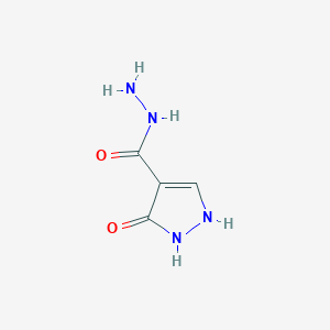 molecular formula C4H6N4O2 B1482483 3-Hydroxy-1H-pyrazole-4-carbohydrazide CAS No. 2166947-43-7