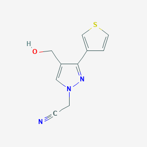 molecular formula C10H9N3OS B1482486 2-(4-(hydroxymethyl)-3-(thiophen-3-yl)-1H-pyrazol-1-yl)acetonitrile CAS No. 2091139-99-8