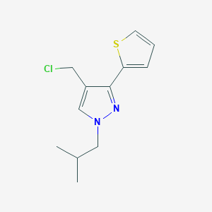 molecular formula C12H15ClN2S B1482489 4-(chloromethyl)-1-isobutyl-3-(thiophen-2-yl)-1H-pyrazole CAS No. 2090941-07-2