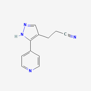 3-(3-(pyridin-4-yl)-1H-pyrazol-4-yl)propanenitrile