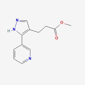 molecular formula C12H13N3O2 B1482496 methyl 3-(3-(pyridin-3-yl)-1H-pyrazol-4-yl)propanoate CAS No. 2098141-39-8
