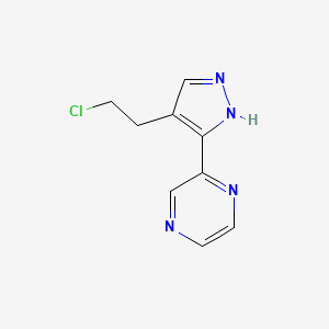 molecular formula C9H9ClN4 B1482498 2-(4-(2-氯乙基)-1H-吡唑-3-基)吡嗪 CAS No. 2090911-63-8