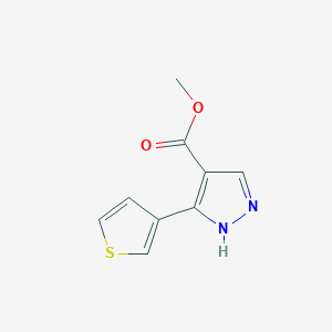 molecular formula C9H8N2O2S B1482500 methyl 3-(thiophen-3-yl)-1H-pyrazole-4-carboxylate CAS No. 2097965-37-0