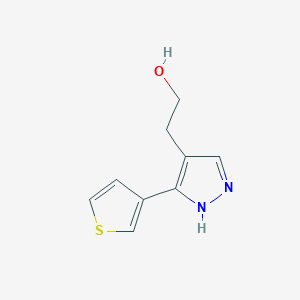 molecular formula C9H10N2OS B1482506 2-(3-(噻吩-3-基)-1H-吡唑-4-基)乙醇 CAS No. 2091617-76-2
