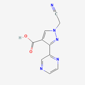 molecular formula C10H7N5O2 B1482512 1-(cyanomethyl)-3-(pyrazin-2-yl)-1H-pyrazole-4-carboxylic acid CAS No. 2098093-68-4