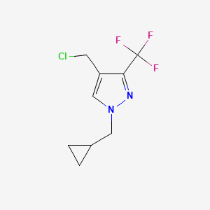 molecular formula C9H10ClF3N2 B1482515 4-(chloromethyl)-1-(cyclopropylmethyl)-3-(trifluoromethyl)-1H-pyrazole CAS No. 2090266-00-3