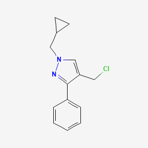 molecular formula C14H15ClN2 B1482517 4-(氯甲基)-1-(环丙基甲基)-3-苯基-1H-吡唑 CAS No. 2098018-01-8