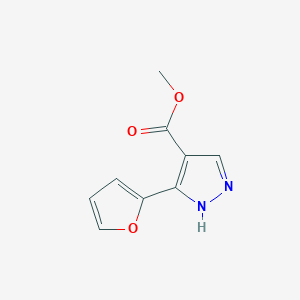 molecular formula C9H8N2O3 B1482519 methyl 3-(furan-2-yl)-1H-pyrazole-4-carboxylate CAS No. 2098133-82-3