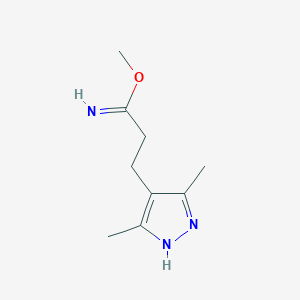 molecular formula C9H15N3O B1482521 methyl 3-(3,5-dimethyl-1H-pyrazol-4-yl)propanimidate CAS No. 2097948-30-4