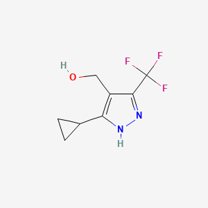 molecular formula C8H9F3N2O B1482523 (5-cyclopropyl-3-(trifluoromethyl)-1H-pyrazol-4-yl)methanol CAS No. 2242422-21-3