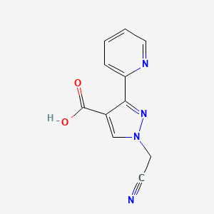 molecular formula C11H8N4O2 B1482527 1-(cyanomethyl)-3-(pyridin-2-yl)-1H-pyrazole-4-carboxylic acid CAS No. 2098093-64-0