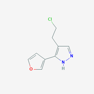 4-(2-chloroethyl)-3-(furan-3-yl)-1H-pyrazole