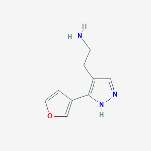molecular formula C9H11N3O B1482534 2-(3-(furan-3-yl)-1H-pyrazol-4-yl)ethan-1-amine CAS No. 2090276-90-5