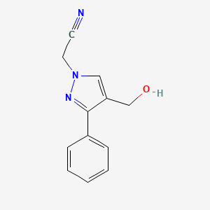 molecular formula C12H11N3O B1482536 2-(4-(hydroxymethyl)-3-phenyl-1H-pyrazol-1-yl)acetonitrile CAS No. 2092727-25-6
