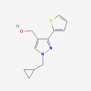 molecular formula C12H14N2OS B1482541 (1-(cyclopropylmethyl)-3-(thiophen-2-yl)-1H-pyrazol-4-yl)methanol CAS No. 2098026-71-0