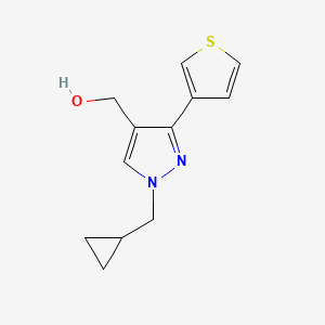 molecular formula C12H14N2OS B1482542 (1-(cyclopropylmethyl)-3-(thiophen-3-yl)-1H-pyrazol-4-yl)methanol CAS No. 2098017-83-3