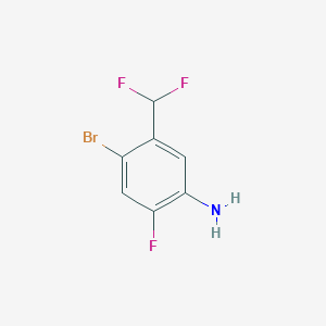molecular formula C7H5BrF3N B1482555 4-Bromo-5-(difluoromethyl)-2-fluoroaniline CAS No. 1936432-09-5
