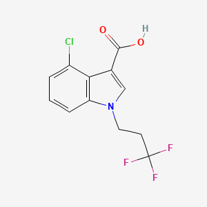 molecular formula C12H9ClF3NO2 B1482557 4-氯-1-(3,3,3-三氟丙基)-1H-吲哚-3-羧酸 CAS No. 1941174-82-8