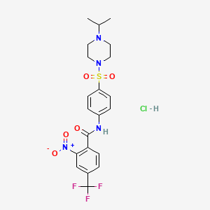 molecular formula C21H24ClF3N4O5S B1482566 RN9893 HCl CAS No. 2109450-40-8