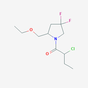 molecular formula C11H18ClF2NO2 B1482571 2-Chloro-1-[2-(ethoxymethyl)-4,4-difluoropyrrolidin-1-yl]butan-1-one CAS No. 2098144-22-8