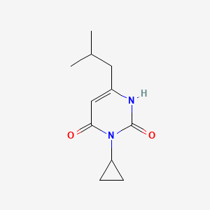 molecular formula C11H16N2O2 B1482573 3-Cyclopropyl-6-(2-methylpropyl)-1,2,3,4-tetrahydropyrimidine-2,4-dione CAS No. 2098035-85-7
